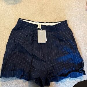 Women's Navy Pinstripe Shorts